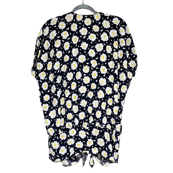 Vintage Cambridge Womens Size M Floral Printed Front Tie Oversized Top - Picture 8 of 8